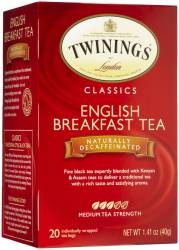 Twinings, DECAF.  English Breakfast, 20 ct box (LIMITED TIME)