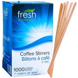 Birch Stir Stix, Wooden 7" x 1000 ct box