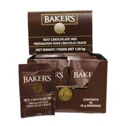 Bakers Hot Chocolate, 50 x 25 gr single serve envelopes
