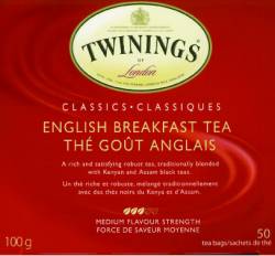 Twinings, English Breakfast, 50 ct box 